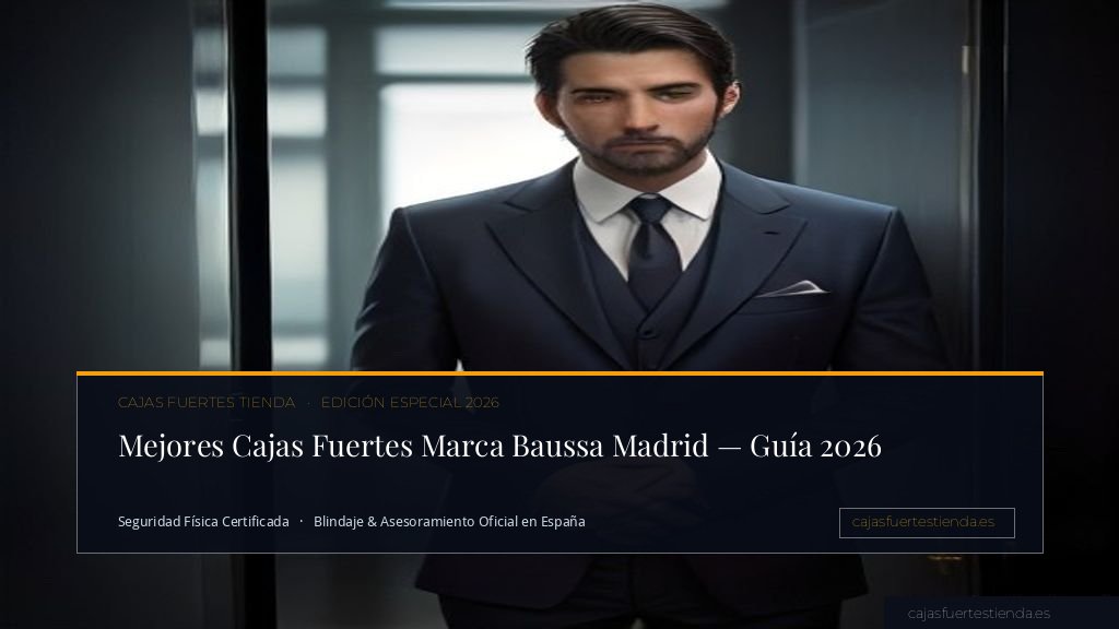Empresario abriendo caja fuerte Baussa en despacho de alta seguridad en Madrid