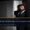Empresario abriendo una caja fuerte de alta seguridad en un despacho moderno